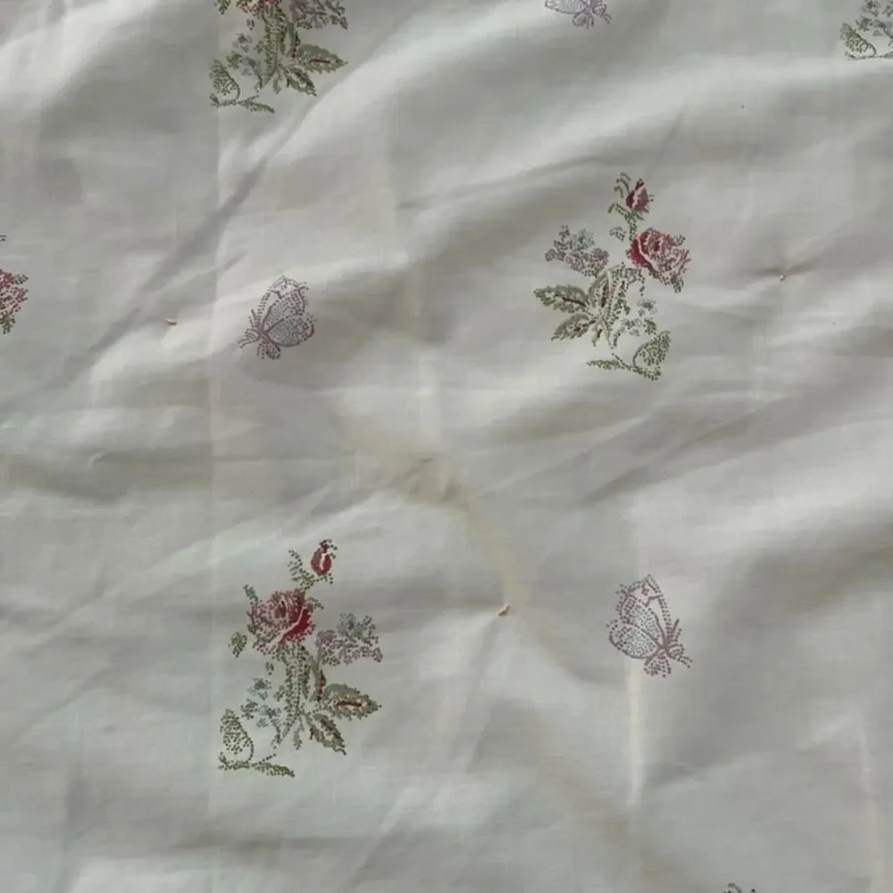 Vintage Quilt Bedspread Block Patchwork Pattern Pink Green 88 x 60